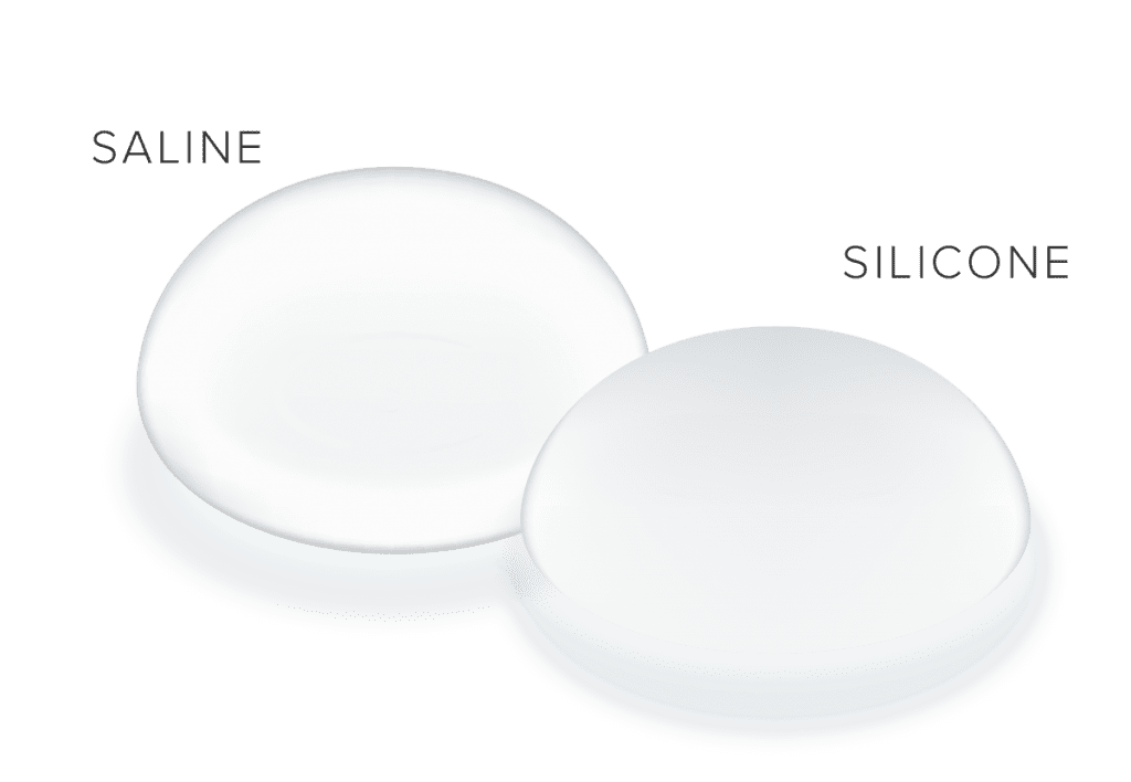 Implant types, saline and silicone