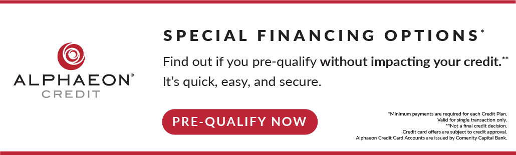 Alpheon Credit special financing options banner with pre-qualify button for dental and medical practices